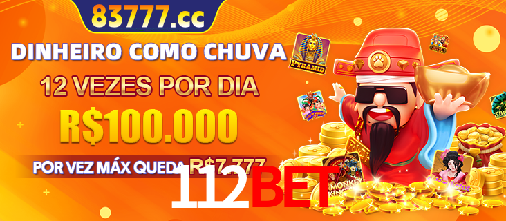 Banner do programa de recompensas Recomende para amigos do 112BET, detalhando os bônus por convidar amigos, com prêmios que chegam a R$288.888.